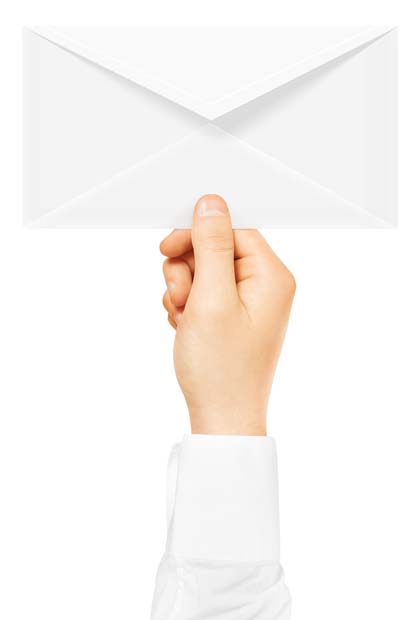 Hand Holding Direct Mail Envelope